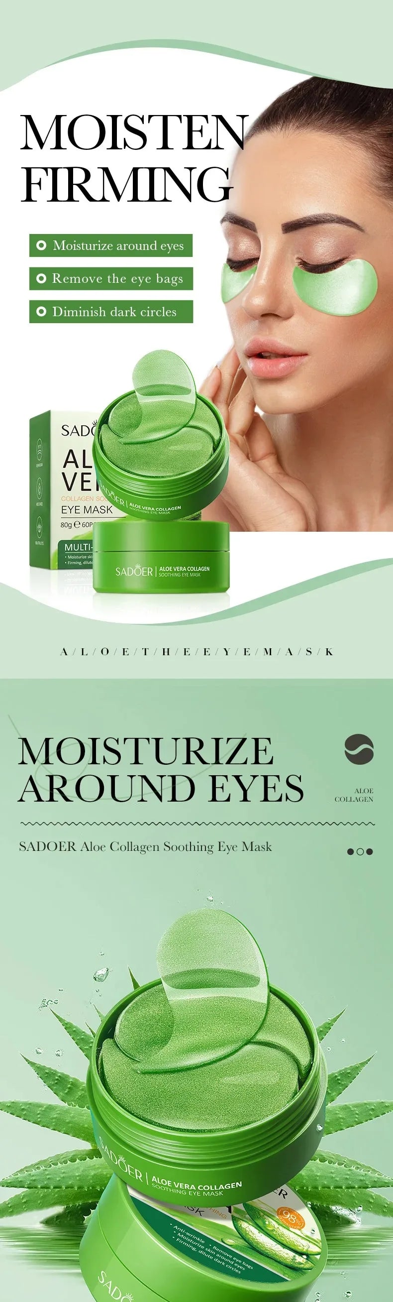 Patchs Yeux Aloe Vera & Collagène